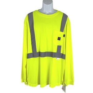Walls Outdoor Goods Hi-Vis ANSI II Long‎ Sleeve Safety T-Shirt 3XL NWT TP-3349